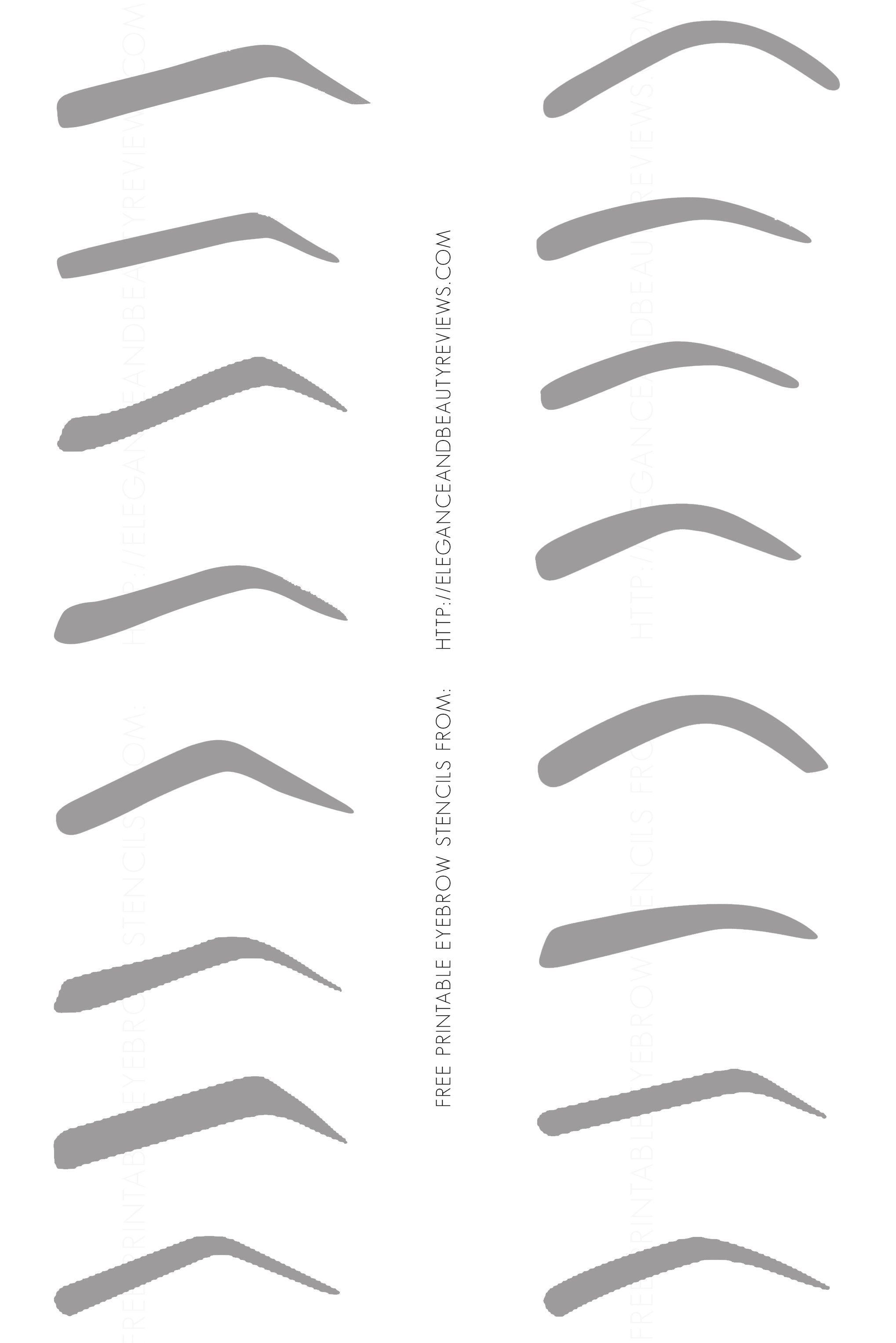 Printable Eyebrow Shape Templates