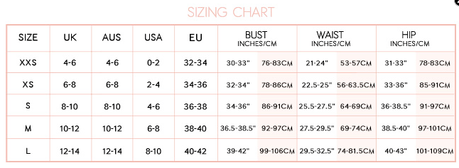 Simply Vera Size Chart